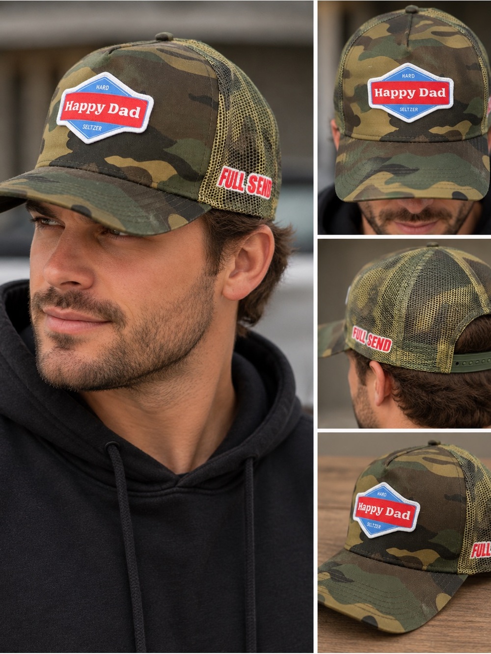 Happy Dad x Full Send NELK Camo Trucker Hat